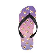 Load image into Gallery viewer, Joyful Corgi Charms Unisex Slippers - 7 Gradients-CornflowerBlue8-S-6
