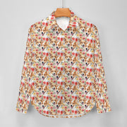 Joyful Corgis and Vivid Blooms Women's Shirt-11