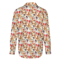 Load image into Gallery viewer, Joyful Corgis and Vivid Blooms Women&#39;s Shirt-7