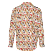 Load image into Gallery viewer, Joyful Corgis and Vivid Blooms Women&#39;s Shirt-8