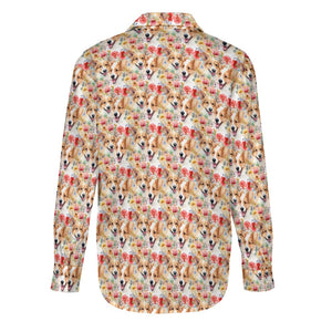 Joyful Corgis and Vivid Blooms Women's Shirt-8