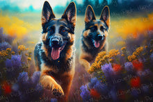 Load image into Gallery viewer, Joyful Exuberance German Shepherds Wall Art Poster-Art-Dog Art, German Shepherd, Home Decor, Poster-6