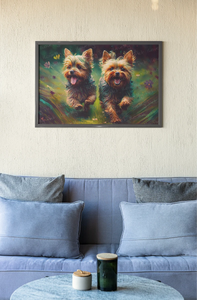 Joyful Exuberance Yorkies Wall Art Poster-Art-Dog Art, Home Decor, Poster, Yorkshire Terrier-7