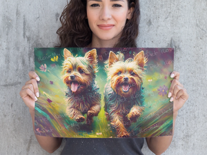 Joyful Exuberance Yorkies Wall Art Poster-Art-Dog Art, Home Decor, Poster, Yorkshire Terrier-1