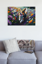 Load image into Gallery viewer, Joyful Floral Corgi Frolic Wall Art Poster-Art-Corgi, Dog Art, Home Decor, Poster-3