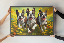 Load image into Gallery viewer, Joyful Frolic Boston Terriers Wall Art Poster-Art-Boston Terrier, Dog Art, Home Decor, Poster-2
