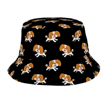 Joyful Lhasa Apso Puppy Bucket Hat Midnight Black One Size 360x