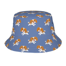 Load image into Gallery viewer, Joyful Lhasa Apso Puppy Bucket Hat-Hats &amp; Caps-Slate Blue-One Size-41