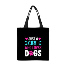 Load image into Gallery viewer, Just a Girl Who Loves Dogs Tote Bag-Accessories-Accessories, Bags, Dogs-1