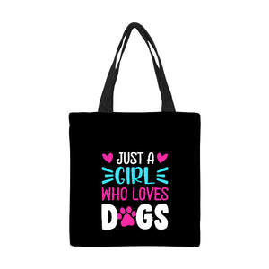 Just a Girl Who Loves Dogs Tote Bag-Accessories-Accessories, Bags, Dogs-1