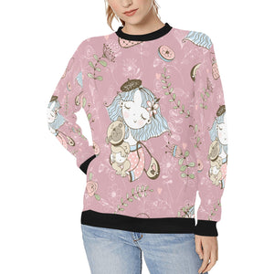 Just a Girl Who Loves Pugs Women's Sweatshirt-Apparel-Apparel, Pug, Sweatshirt-LightPink-XS-12