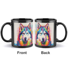 Load image into Gallery viewer, Kaleidoscope Canine Colorful Husky Coffee Mug-3