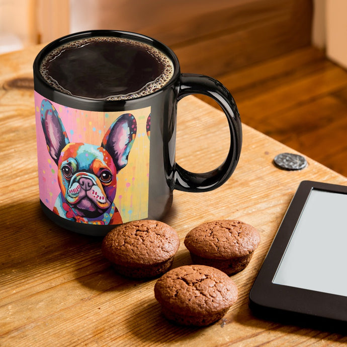 Kaleidoscope Canine French Bulldog Coffee Mug-ONE SIZE-Black-1