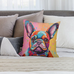 Kaleidoscope Canine French Bulldog Plush Pillow Case-Cushion Cover-Dog Dad Gifts, Dog Mom Gifts, French Bulldog, Home Decor, Pillows-2