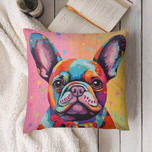 Kaleidoscope Canine French Bulldog Plush Pillow Case-Cushion Cover-Dog Dad Gifts, Dog Mom Gifts, French Bulldog, Home Decor, Pillows-4