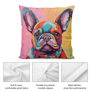 Kaleidoscope Canine French Bulldog Plush Pillow Case-Cushion Cover-Dog Dad Gifts, Dog Mom Gifts, French Bulldog, Home Decor, Pillows-5