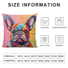 Load image into Gallery viewer, Kaleidoscope Canine French Bulldog Plush Pillow Case-Cushion Cover-Dog Dad Gifts, Dog Mom Gifts, French Bulldog, Home Decor, Pillows-6