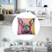 Load image into Gallery viewer, Kaleidoscope Canine French Bulldog Plush Pillow Case-Cushion Cover-Dog Dad Gifts, Dog Mom Gifts, French Bulldog, Home Decor, Pillows-8