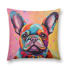 Load image into Gallery viewer, Kaleidoscope Canine French Bulldog Plush Pillow Case-Cushion Cover-Dog Dad Gifts, Dog Mom Gifts, French Bulldog, Home Decor, Pillows-12 &quot;×12 &quot;-1
