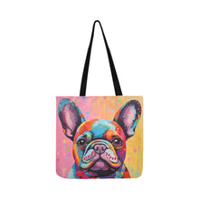 Load image into Gallery viewer, Kaleidoscope Canine French Bulldog Shopping Tote Bag-Accessories-Accessories, Bags, Dog Dad Gifts, Dog Mom Gifts, French Bulldog-White-ONESIZE-2
