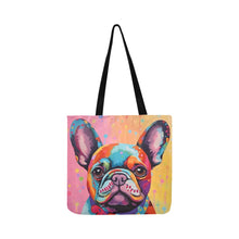 Load image into Gallery viewer, Kaleidoscope Canine French Bulldog Shopping Tote Bag-Accessories-Accessories, Bags, Dog Dad Gifts, Dog Mom Gifts, French Bulldog-White-ONESIZE-1