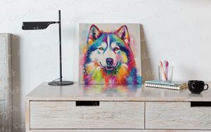 Kaleidoscope Canine Husky Framed Wall Art Poster-Art-Dog Art, Home Decor, Poster, Siberian Husky-2