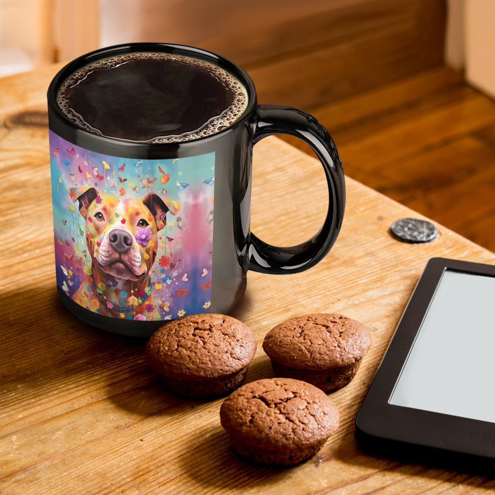 Kaleidoscope Canine Pit Bull Coffee Mug One Size Black