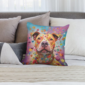 Kaleidoscope Canine Pit Bull Plush Pillow Case-Cushion Cover-Dog Dad Gifts, Dog Mom Gifts, Home Decor, Pillows, Pit Bull-2