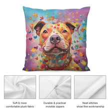 Load image into Gallery viewer, Kaleidoscope Canine Pit Bull Plush Pillow Case-Cushion Cover-Dog Dad Gifts, Dog Mom Gifts, Home Decor, Pillows, Pit Bull-5