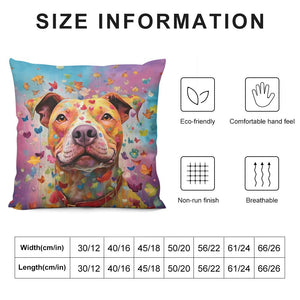 Kaleidoscope Canine Pit Bull Plush Pillow Case-Cushion Cover-Dog Dad Gifts, Dog Mom Gifts, Home Decor, Pillows, Pit Bull-6