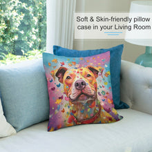 Load image into Gallery viewer, Kaleidoscope Canine Pit Bull Plush Pillow Case-Cushion Cover-Dog Dad Gifts, Dog Mom Gifts, Home Decor, Pillows, Pit Bull-7