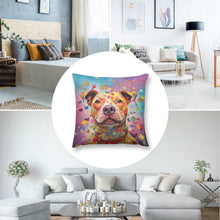 Load image into Gallery viewer, Kaleidoscope Canine Pit Bull Plush Pillow Case-Cushion Cover-Dog Dad Gifts, Dog Mom Gifts, Home Decor, Pillows, Pit Bull-8