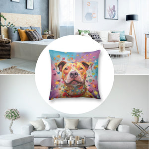 Kaleidoscope Canine Pit Bull Plush Pillow Case-Cushion Cover-Dog Dad Gifts, Dog Mom Gifts, Home Decor, Pillows, Pit Bull-8