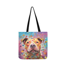Load image into Gallery viewer, Kaleidoscope Canine Pit Bull Shopping Tote Bag-Accessories-Accessories, Bags, Dog Dad Gifts, Dog Mom Gifts, Pit Bull-2
