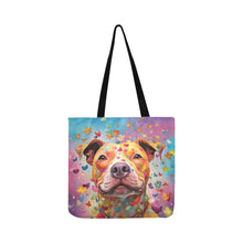 Load image into Gallery viewer, Kaleidoscope Canine Pit Bull Shopping Tote Bag-Accessories-Accessories, Bags, Dog Dad Gifts, Dog Mom Gifts, Pit Bull-1