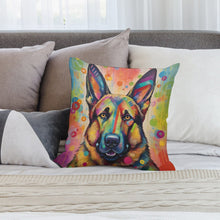 Load image into Gallery viewer, Kaleidoscope of Courage German Shepherd Plush Pillow Case-Cushion Cover-Dog Dad Gifts, Dog Mom Gifts, German Shepherd, Home Decor, Pillows-2