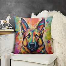Load image into Gallery viewer, Kaleidoscope of Courage German Shepherd Plush Pillow Case-Cushion Cover-Dog Dad Gifts, Dog Mom Gifts, German Shepherd, Home Decor, Pillows-3