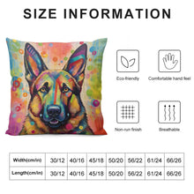 Load image into Gallery viewer, Kaleidoscope of Courage German Shepherd Plush Pillow Case-Cushion Cover-Dog Dad Gifts, Dog Mom Gifts, German Shepherd, Home Decor, Pillows-6