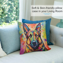 Load image into Gallery viewer, Kaleidoscope of Courage German Shepherd Plush Pillow Case-Cushion Cover-Dog Dad Gifts, Dog Mom Gifts, German Shepherd, Home Decor, Pillows-7