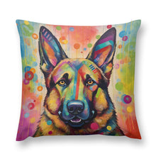 Load image into Gallery viewer, Kaleidoscope of Courage German Shepherd Plush Pillow Case-Cushion Cover-Dog Dad Gifts, Dog Mom Gifts, German Shepherd, Home Decor, Pillows-12 &quot;×12 &quot;-1