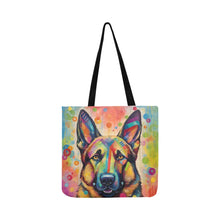 Load image into Gallery viewer, Kaleidoscope of Courage German Shepherd Shopping Tote Bag-Accessories-Accessories, Bags, Dog Dad Gifts, Dog Mom Gifts, German Shepherd-1