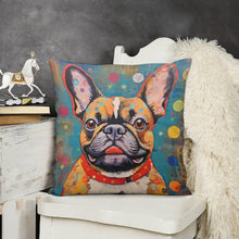 Load image into Gallery viewer, Kaleidoscope of Curiosity Fawn French Bulldog Plush Pillow Case-Cushion Cover-Dog Dad Gifts, Dog Mom Gifts, French Bulldog, Home Decor, Pillows-3
