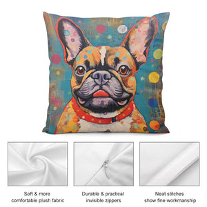 Kaleidoscope of Curiosity Fawn French Bulldog Plush Pillow Case-Cushion Cover-Dog Dad Gifts, Dog Mom Gifts, French Bulldog, Home Decor, Pillows-5