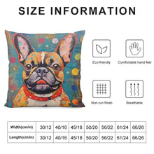 Load image into Gallery viewer, Kaleidoscope of Curiosity Fawn French Bulldog Plush Pillow Case-Cushion Cover-Dog Dad Gifts, Dog Mom Gifts, French Bulldog, Home Decor, Pillows-6