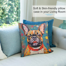 Load image into Gallery viewer, Kaleidoscope of Curiosity Fawn French Bulldog Plush Pillow Case-Cushion Cover-Dog Dad Gifts, Dog Mom Gifts, French Bulldog, Home Decor, Pillows-7