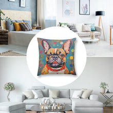 Load image into Gallery viewer, Kaleidoscope of Curiosity Fawn French Bulldog Plush Pillow Case-Cushion Cover-Dog Dad Gifts, Dog Mom Gifts, French Bulldog, Home Decor, Pillows-8