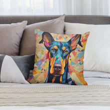 Load image into Gallery viewer, Kaleidoscopic Canine Doberman Plush Pillow Case-Cushion Cover-Doberman, Dog Dad Gifts, Dog Mom Gifts, Home Decor, Pillows-2