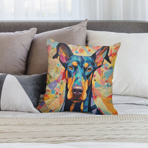 Kaleidoscopic Canine Doberman Plush Pillow Case-Cushion Cover-Doberman, Dog Dad Gifts, Dog Mom Gifts, Home Decor, Pillows-2