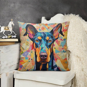 Kaleidoscopic Canine Doberman Plush Pillow Case-Cushion Cover-Doberman, Dog Dad Gifts, Dog Mom Gifts, Home Decor, Pillows-3