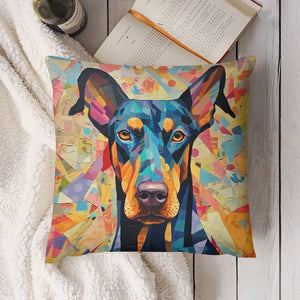 Kaleidoscopic Canine Doberman Plush Pillow Case-Cushion Cover-Doberman, Dog Dad Gifts, Dog Mom Gifts, Home Decor, Pillows-4